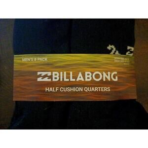 Billabong Men's 8 Pack Half Cushion Quarter Socks